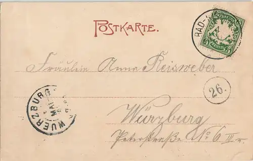 Ansichtskarte Bad Kissingen Racoczy-Brunnen mit Gläserhalle 1904
