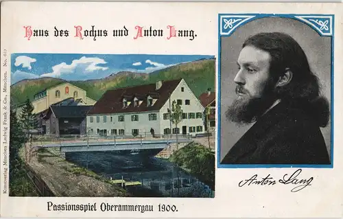 Ansichtskarte Oberammergau Passionsspiele - Anton Lang und Halle 1900