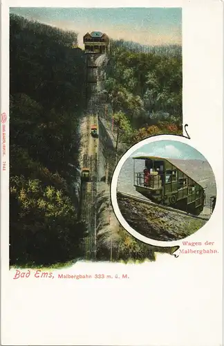 Ansichtskarte Bad Ems Malbergbahn - 2 Bild 1904