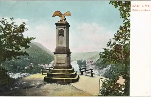 Ansichtskarte Bad Ems Kriegerdenkmal 1907