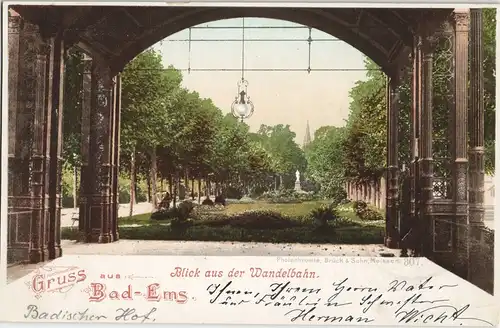 Ansichtskarte Bad Ems Wandelbahn 1900