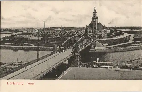 Ansichtskarte Dortmund Hafen, Siedlung, Fabrik 1911