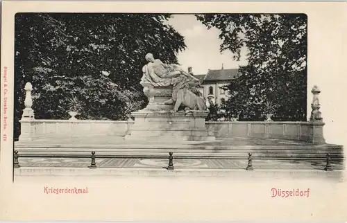 Ansichtskarte Düsseldorf Krieger-Denkmal 1900