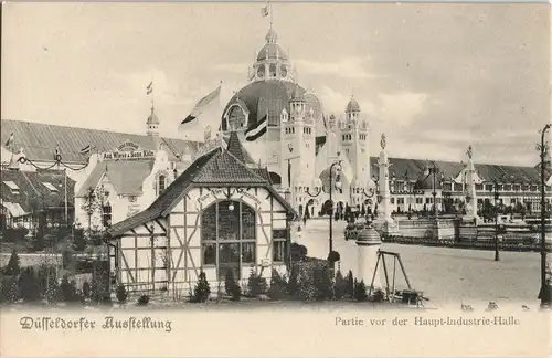 Düsseldorf Ausstellung & Messe Partie vor der Haupt-Industrie-Halle 1902