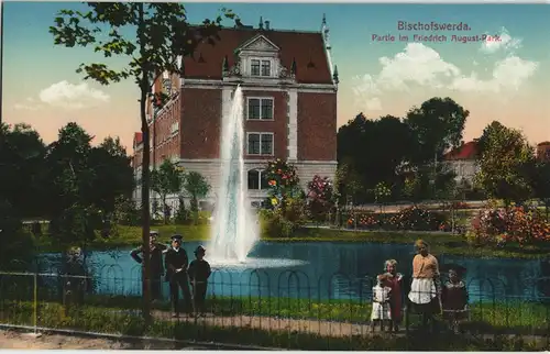 Ansichtskarte Bischofswerda Partie im Friedrich August Park 1913