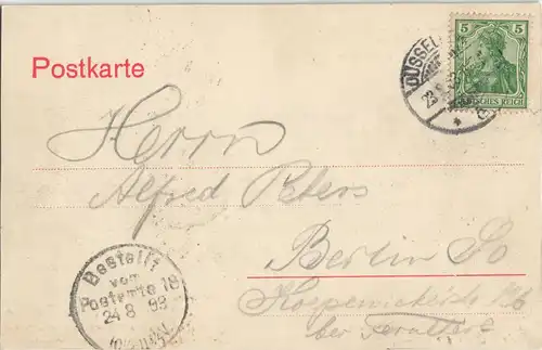 Ansichtskarte Düsseldorf Rheinwerft - Straße 1903