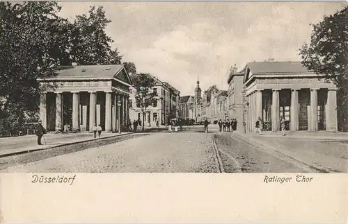 Ansichtskarte Düsseldorf Ratinger Tor - Straße 1903