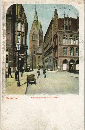 Ansichtskarte Hannover Marktkirche - Straße 1906