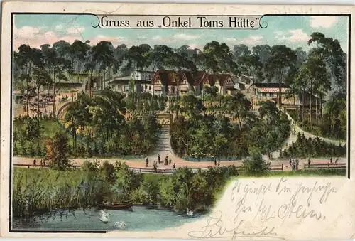 Ansichtskarte Grunewald-Berlin Gruss aus Onkel Toms Hütte 1902