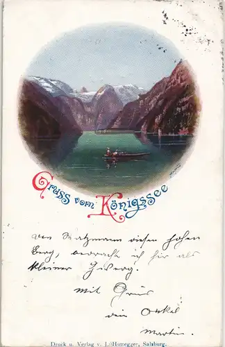 Ansichtskarte Schönau am Königssee Königssee - Künstlerkarte 1898
