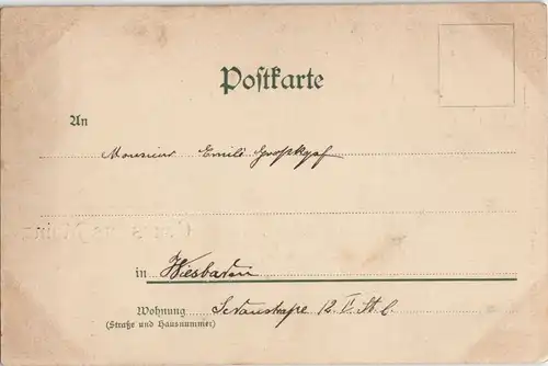 Ansichtskarte Mainz Totale, Dampfer - Künstlerkarte 1904