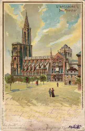 CPA Straßburg Strasbourg Münster - Künstlerkarte 1901