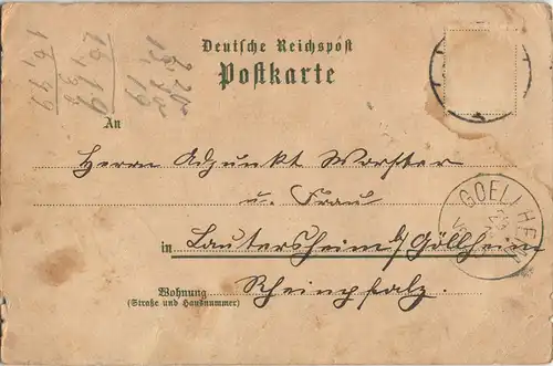 Ansichtskarte Litho AK Darmstadt Martinskirche, Rheinstraße, etc 1899