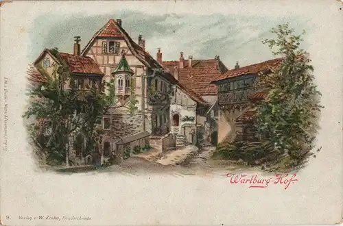 Ansichtskarte Eisenach Künstlerkarte Wartburg - Hof 1907