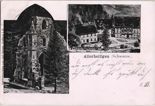 Litho AK Oppenau Klosterhof Allerheiligen 2-Bild 1902      (Ankunftsstempel)