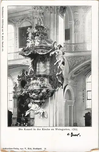 Weingarten (Baden) Die Kanzel in der Kirche zu Weingarten (anno 1765) 1900