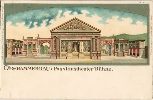 Ansichtskarte Oberammergau Passionsspiele Theater - Künstlerkarte 1906