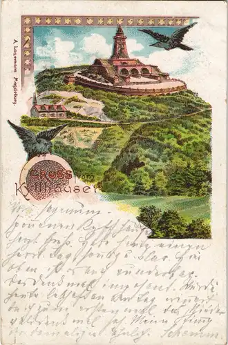 Litho AK Kelbra (Kyffhäuser) Kaiser-Friedrich-Wilhelm - VÖGEL 1898