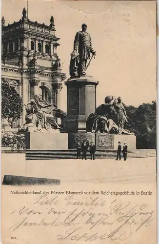 Mitte-Berlin Nationaldenkmal des Fürsten Bismarck am Reichstag-Gebäude 1901