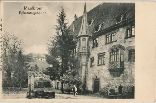Ansichtskarte Maulbronn Ephoratsgebäude Brunnen Anlage (Kloster) 1900