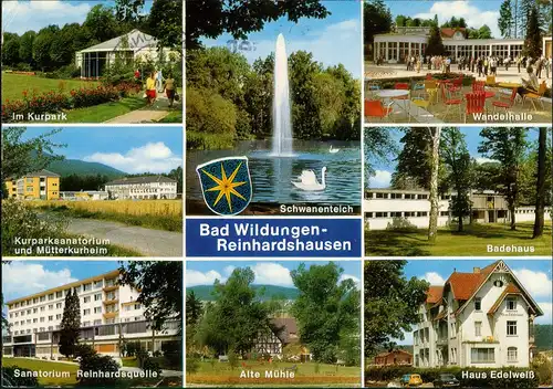 Bad Wildungen Mehrbild-AK Reinhardshausen ua. Sanatorium, Alte Mühle Haus  1969