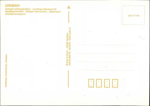 Dresden Stadtteilansichten ua. Kronentor Landhaus, Verkehrsmuseum uvm. 1990