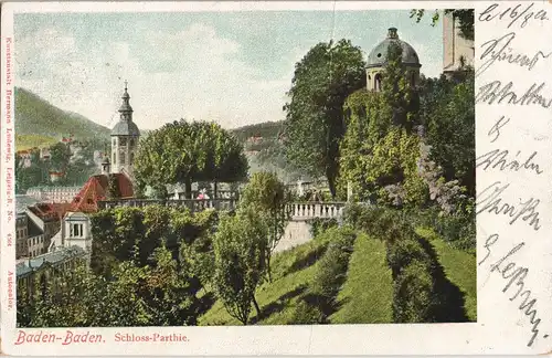 Ansichtskarte Baden-Baden Stadt - Schloßpartie 1902