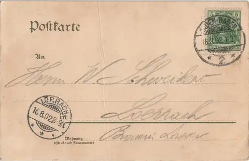 Ansichtskarte Baden-Baden Stadt - Schloßpartie 1902