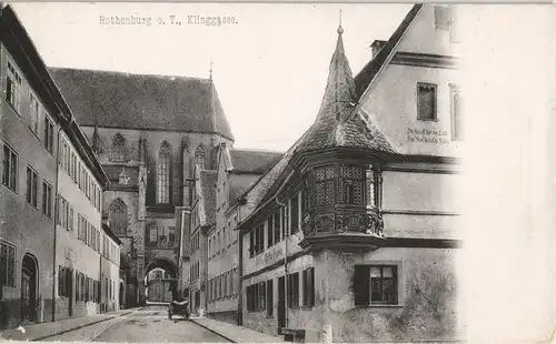 Ansichtskarte Rothenburg ob der Tauber Klinggasse 1906