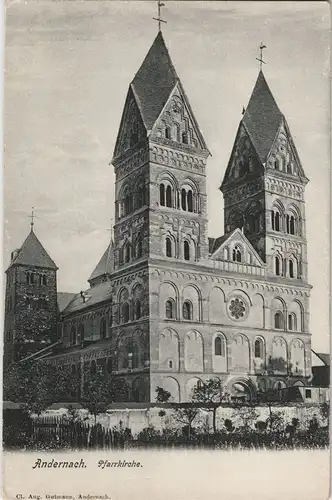Ansichtskarte Andernach Partie an der Pfarrkirche 1908