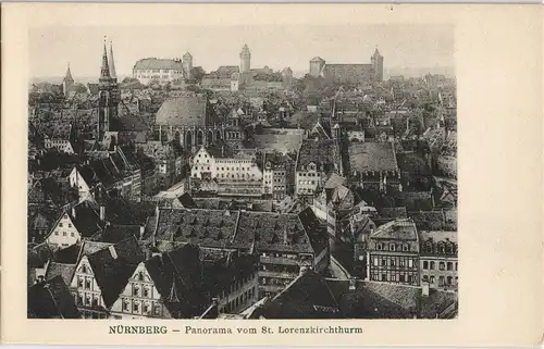 Ansichtskarte Nürnberg Panorama vom St. Lorenzkirchturm 1913