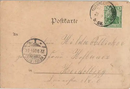 Litho AK Oppenau Klosterruine Allerheiligen Gruss-Aus-Postkarte 1903