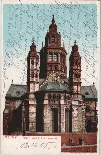 Ansichtskarte Mainz Dom westliche Choransicht 1905