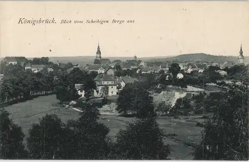 Ansichtskarte Königsbrück Kinspork Blick vom Scheibigen Berge aus 1913