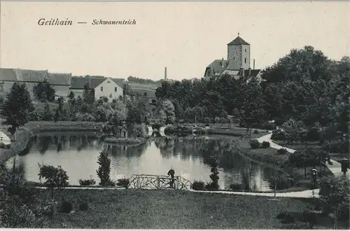 Ansichtskarte Geithain Schwanenteich - Stadt 1912