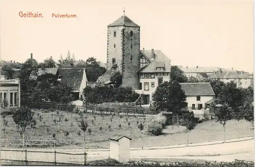 Ansichtskarte Geithain Stadt, Pulverturm - Straße 1912