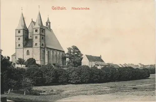 Ansichtskarte Geithain Partie an der Nicolaikirche 1912