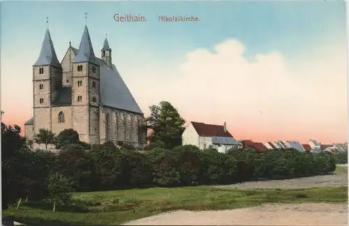 Ansichtskarte Geithain Nicolaikirche coloriert 1912