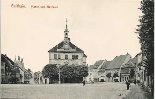 Ansichtskarte Geithain Straßenpartie, Geschäfte, Amtsgericht 1912