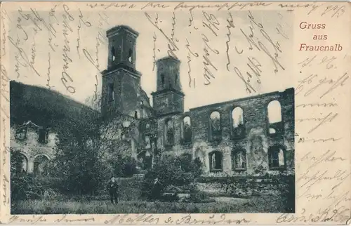 Ansichtskarte Bad Herrenalb Gruss aus Frauenalb - Ruine 1902
