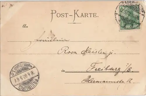 Ansichtskarte Baden-Baden Totalansicht gel AS Freiburg 1902