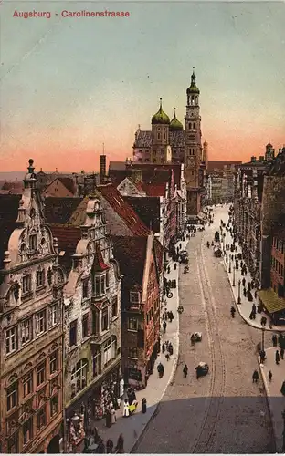 Augsburg Stadtteilansicht Karolinenstraße Carolinenstr. aus der Vogelschau 1910