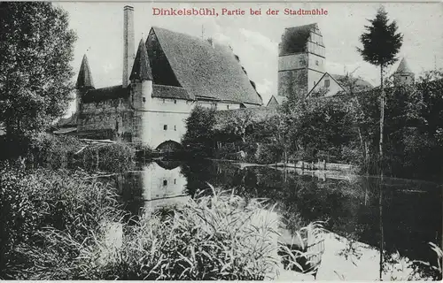 Dinkelsbühl Partie bei der Stadtmühle Mühle Mühlen Ansicht 1910