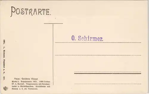 Frankfurt am Main Haus Zur Goldnen Waage Goldene Waage Markt 1904