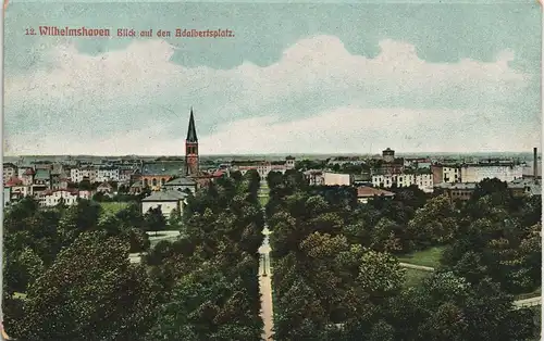 Ansichtskarte Wilhelmshaven Adalbertplatz - Totale 1906