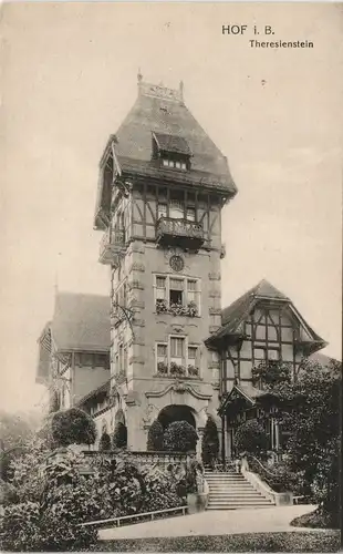 Ansichtskarte Hof (Saale) Partie am Theresienstein, Lokal Lokalität 1910