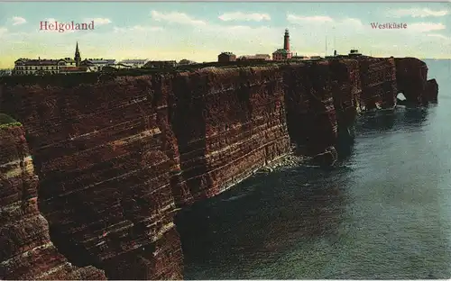 Ansichtskarte Helgoland (Insel) Panorama-Ansicht Westküste Klippen 1910