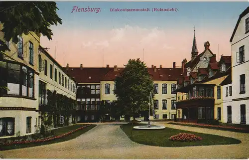 Flensburg Diakonissenanstalt (Hofansicht) color Außenansicht 1910