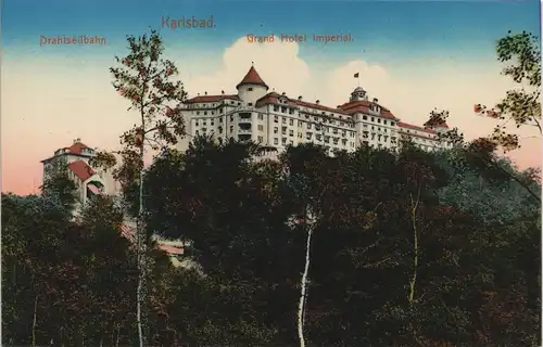 Karlsbad Karlovy Vary Grand Hotel Imperial Drahtseilbahn Station 1912