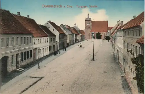 Ansichtskarte Dommitzsch Torgauer Straße 1912